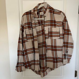 Target orange and tan flannel